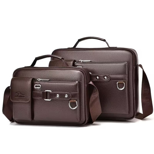 Sac en cuir marron grande capacité pour homme élégant