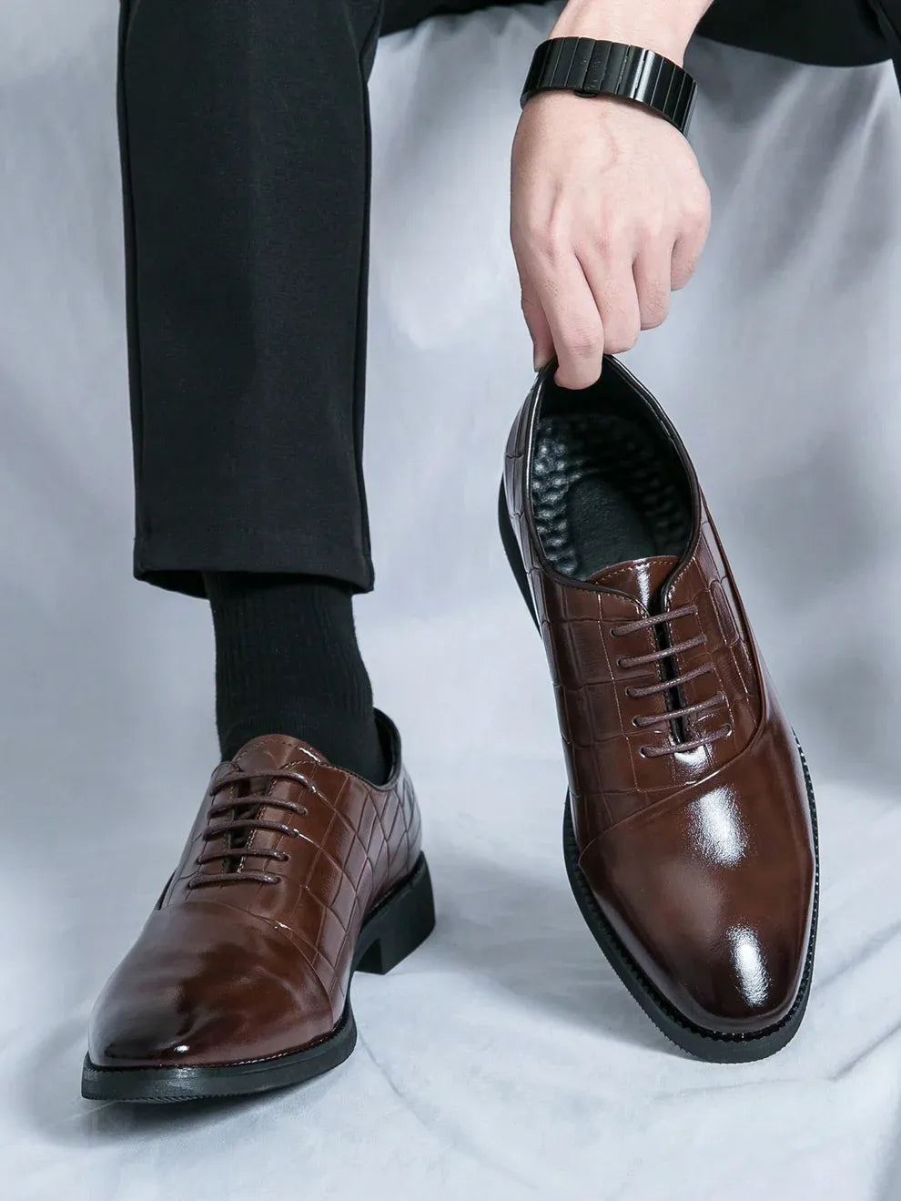 Chaussures à Boucles Homme en Cuir