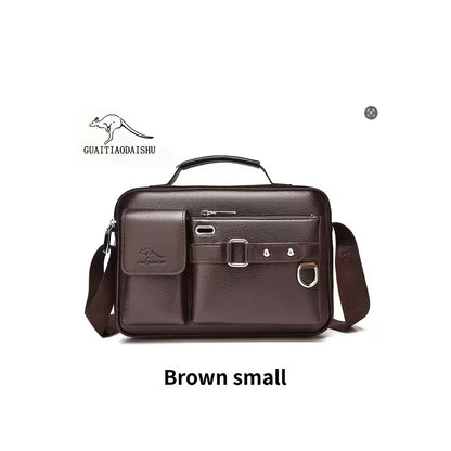Sac en cuir marron grande capacité pour homme élégant