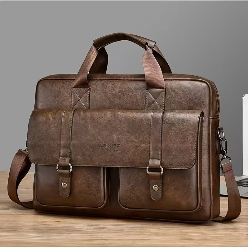 Sac en cuir luxe multifonction pour homme – grande capacité et élégance