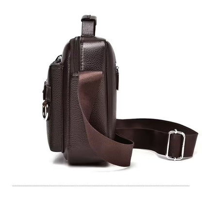 Sac en cuir marron grande capacité pour homme élégant