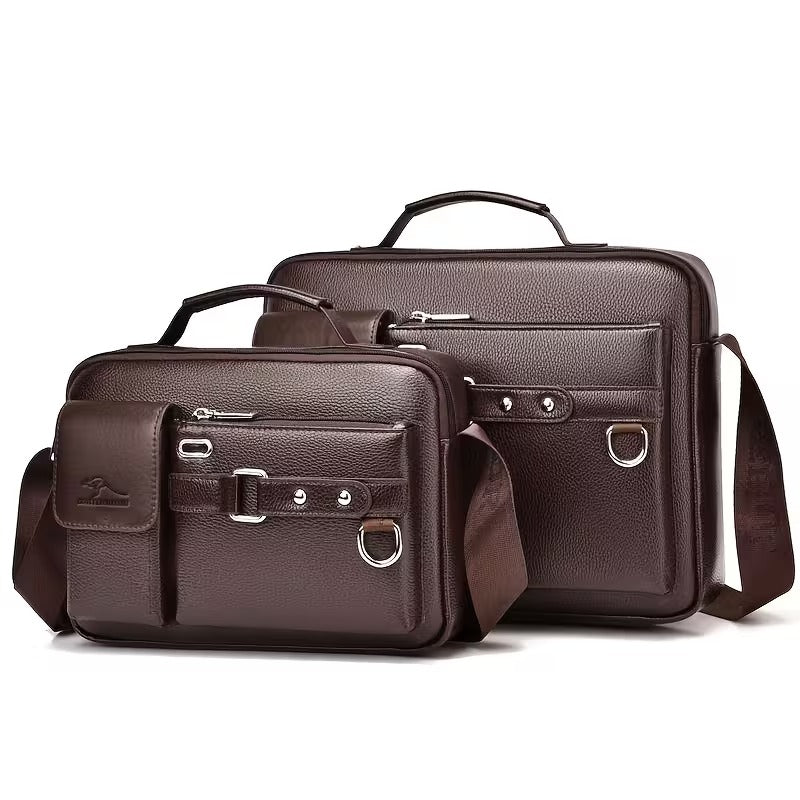 Sac en cuir marron grande capacité pour homme élégant