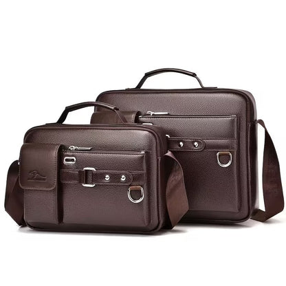 Sac en cuir marron grande capacité pour homme élégant