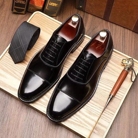 Chaussures en cuir marron élégantes pour homme