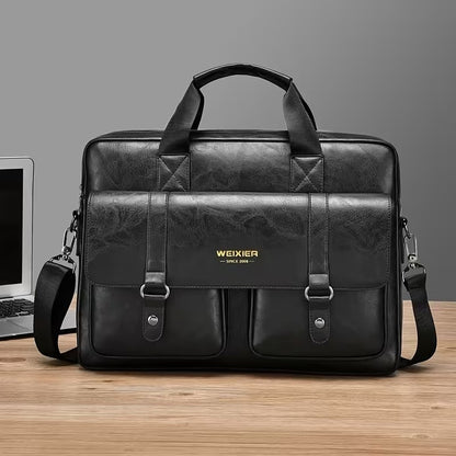 Sac en cuir luxe multifonction pour homme – grande capacité et élégance