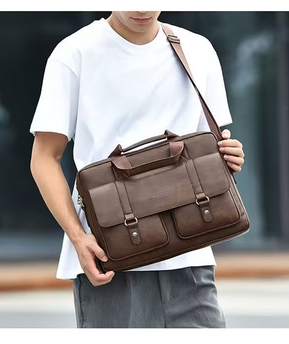 Sac en cuir luxe multifonction pour homme – grande capacité et élégance