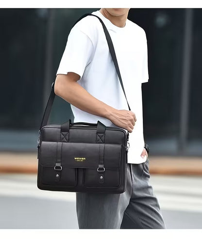 Sac en cuir luxe multifonction pour homme – grande capacité et élégance