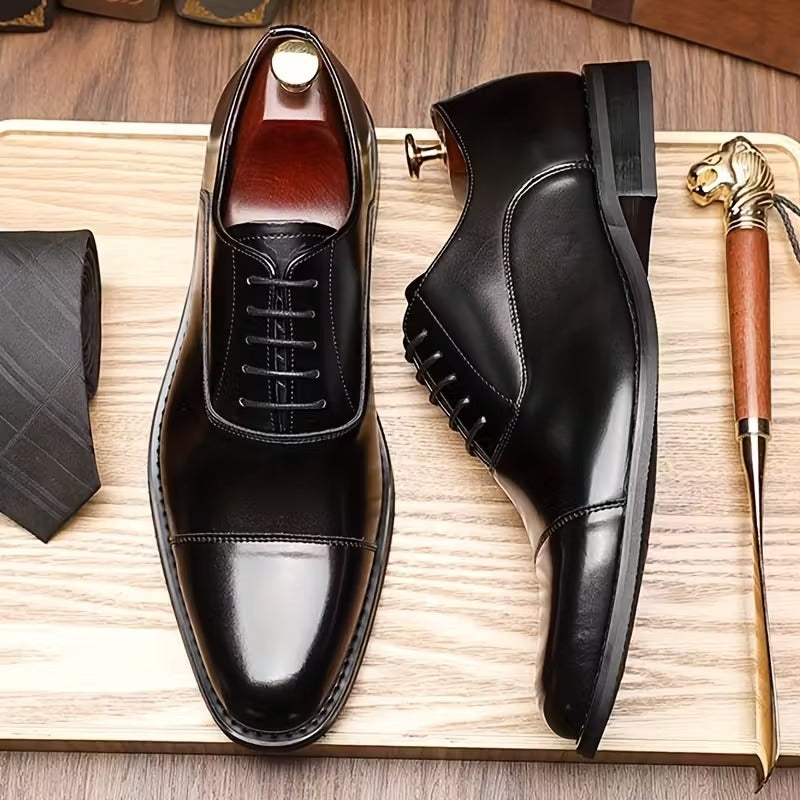 Chaussures en cuir marron élégantes pour homme