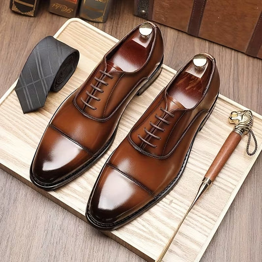 Chaussures en cuir marron élégantes pour homme