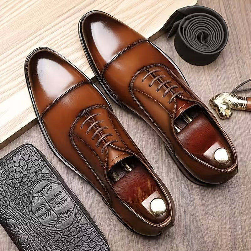 Chaussures en cuir marron élégantes pour homme