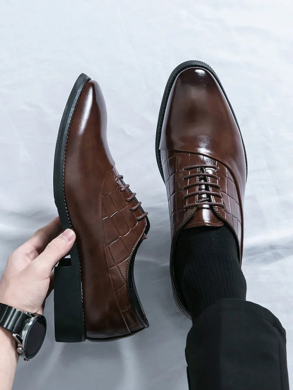 Chaussures à Boucles Homme en Cuir