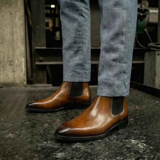Chaussures homme en cuir véritable au style moderne et confortable